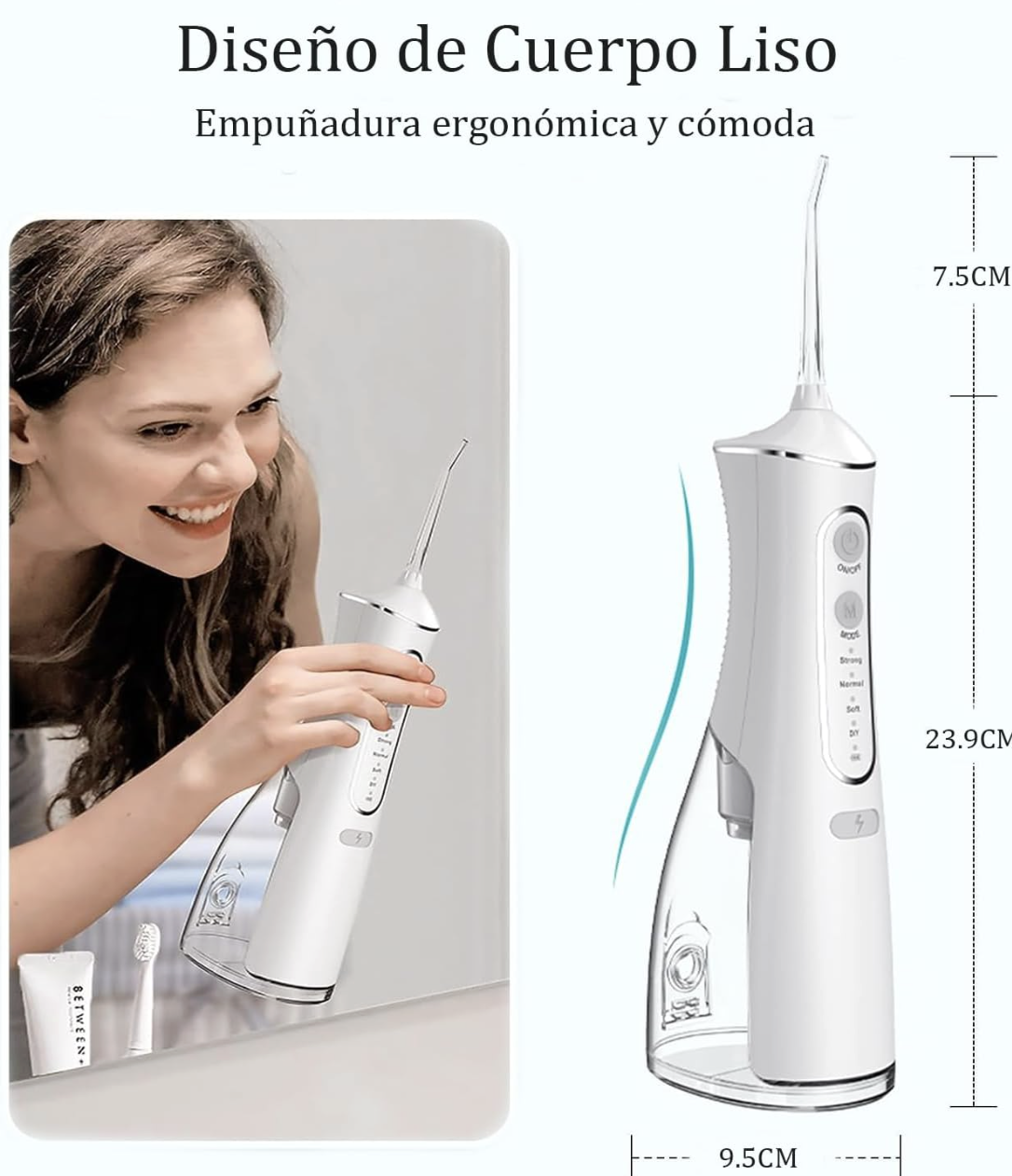 Irrigador Bucal Water Flosser, Irrigador Dental Portátil y Recargable USB - Image 7