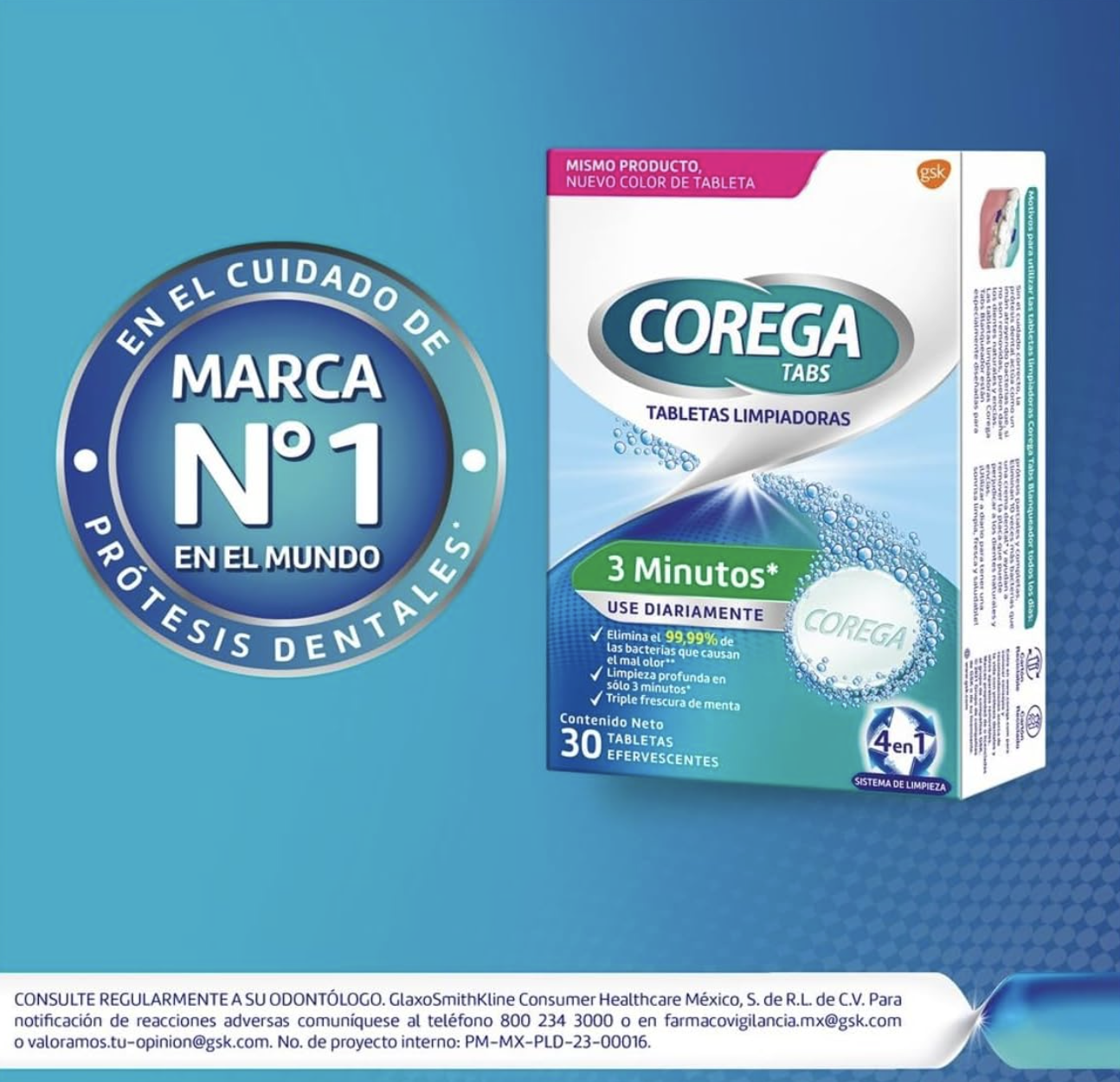 Limpiador de Prótesis Dentales, 30 Tabletas Efervescentes - Image 2